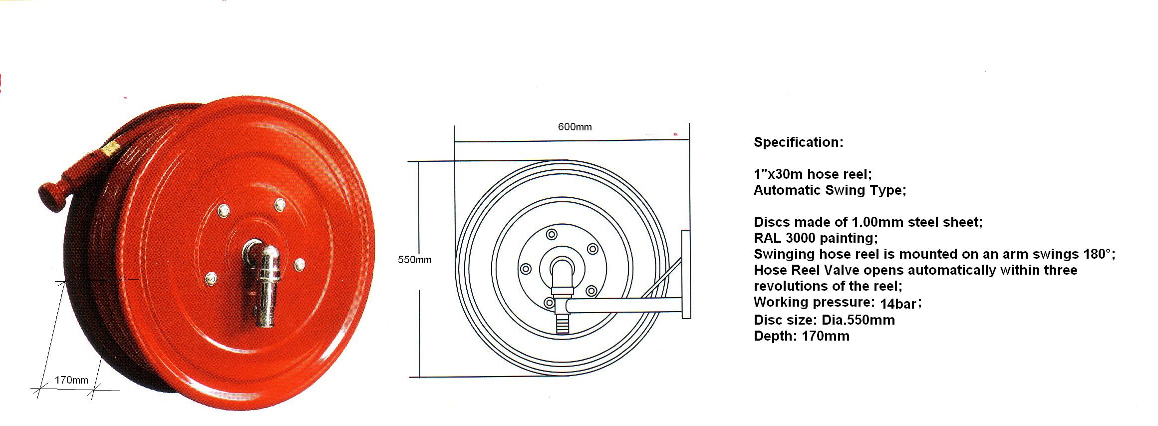 Quick Water Supply Fire Hose Water Reel